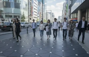 Piezoelectric Tiles in Tokyo, Japan