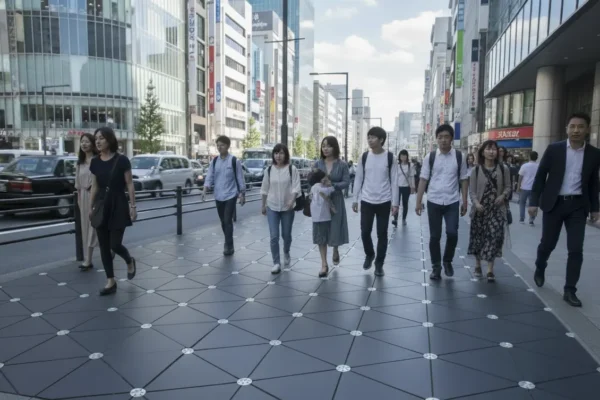 Piezoelectric Tiles in Tokyo, Japan