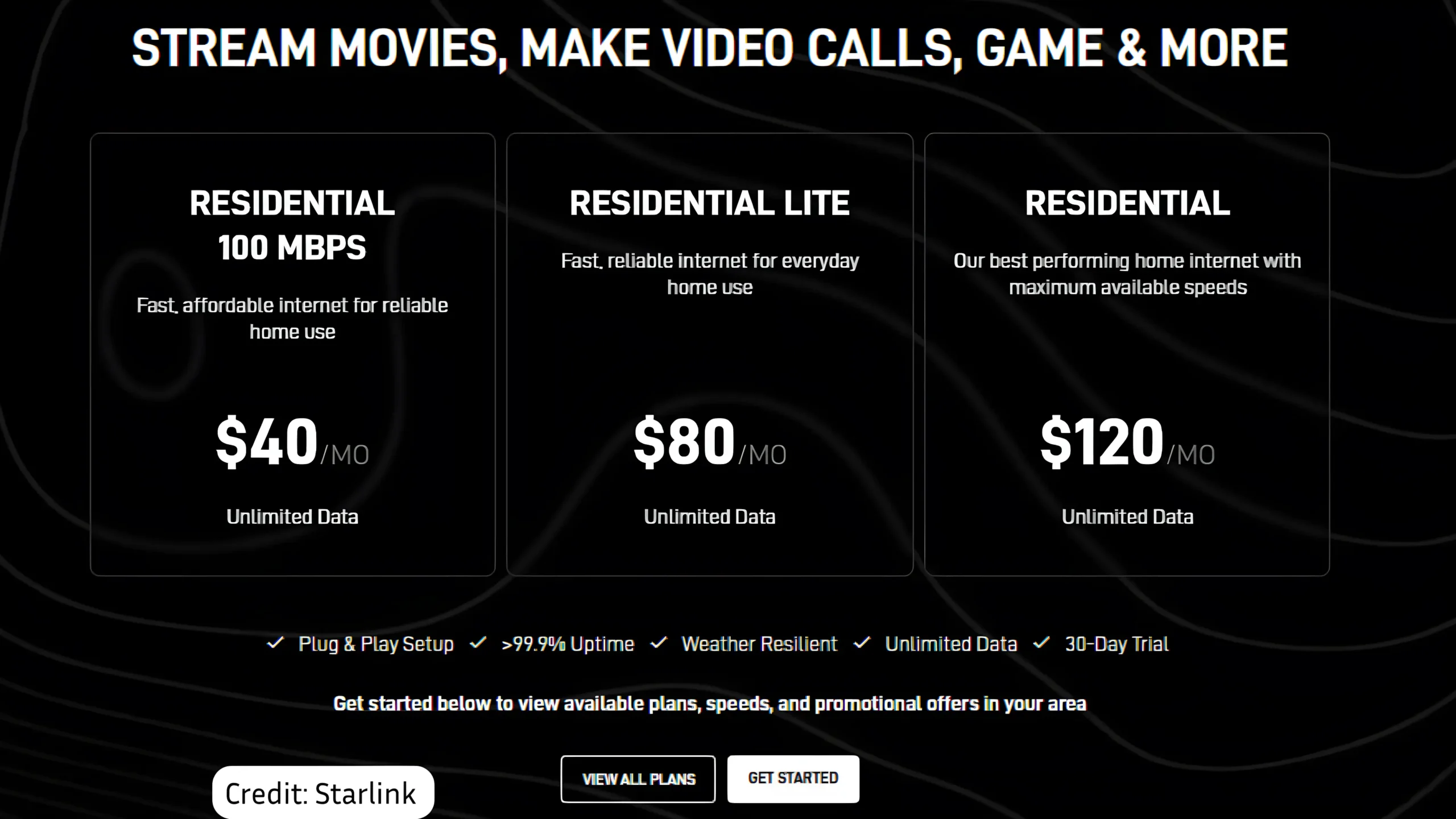 Starlink’s new $40 Residential 100 Mbps tier